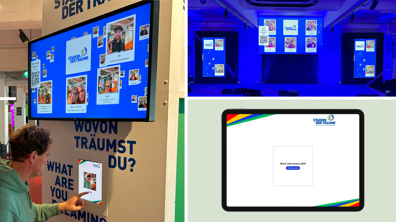 Virtuelle Fotobox für die Kampagne Stadion der Träume im Deutschen Sport & Olympia Museum und der Stadt Köln