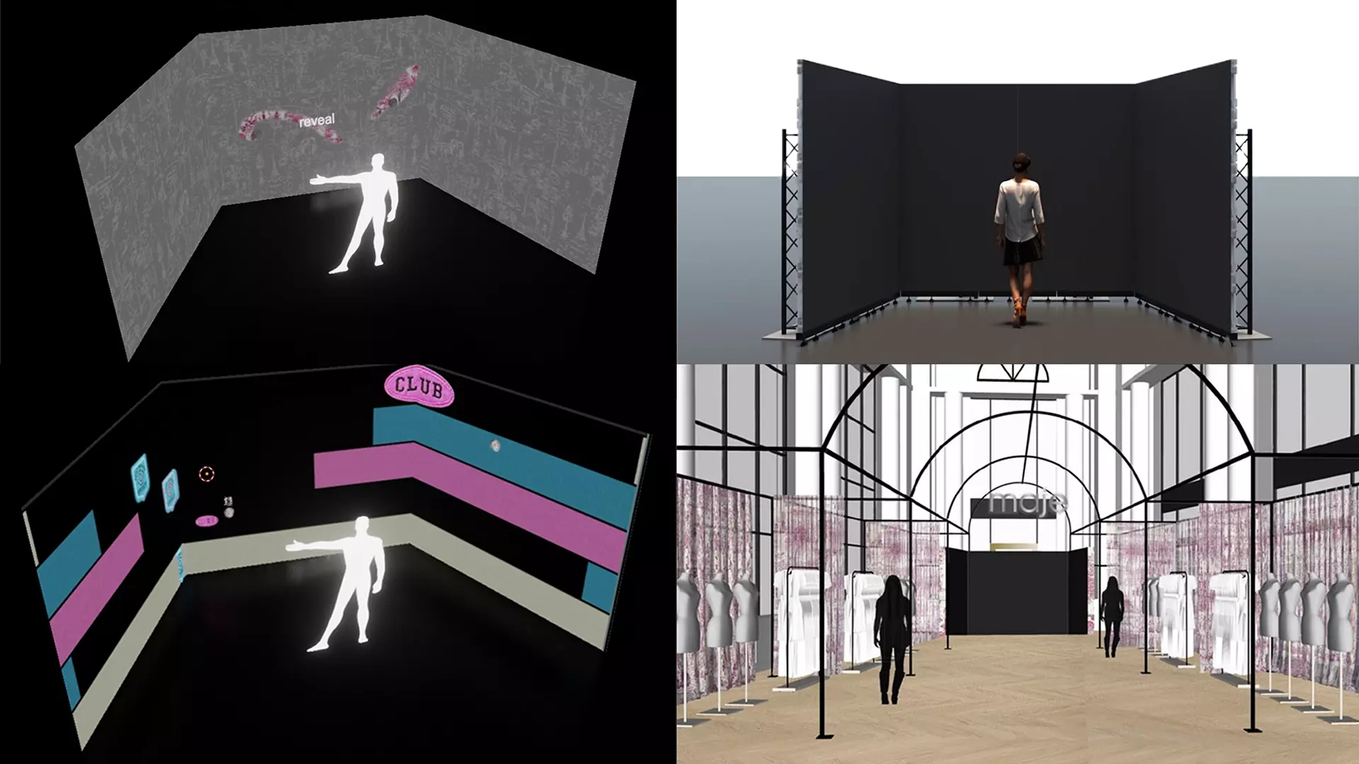 Development of the Maje Press Day FW24 custom digital installation concept