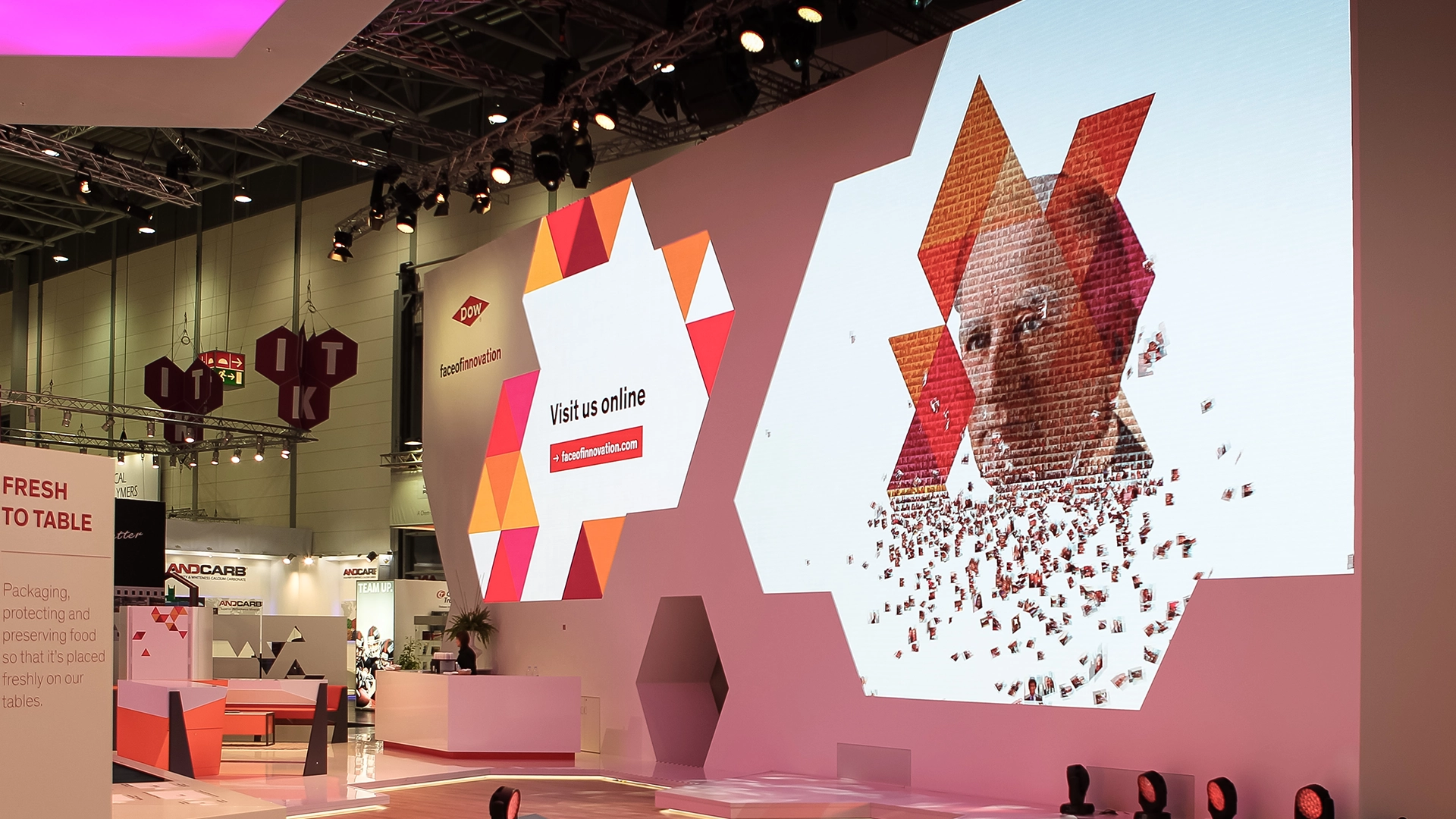 Real-time creation of a live digital photo mosaic in the form of a logo