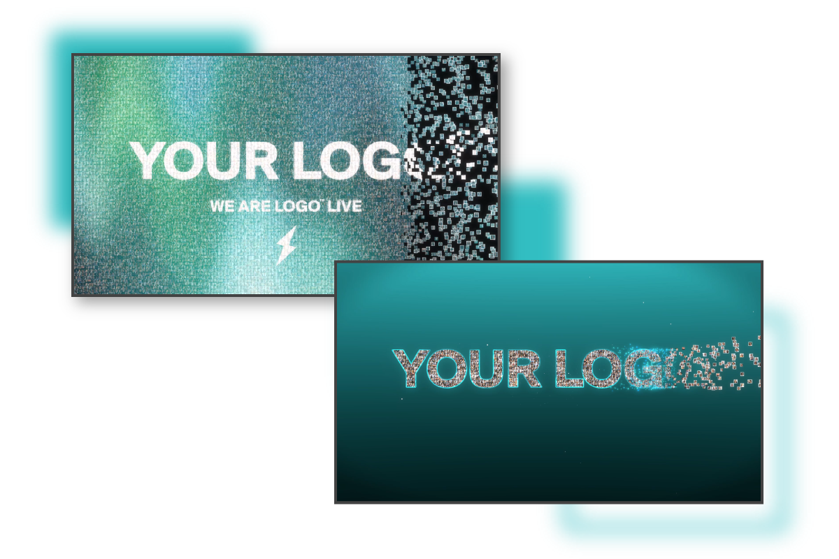 Two graphic renderings of the real time digital photo mosaic