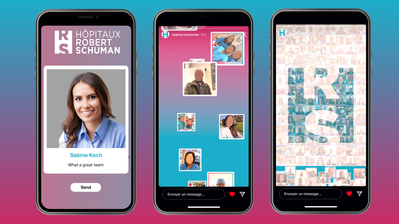 Preview of the video showing a photo mosaic for posting on Hôpitaux Robert Schuman’s social networks during Diversity Week