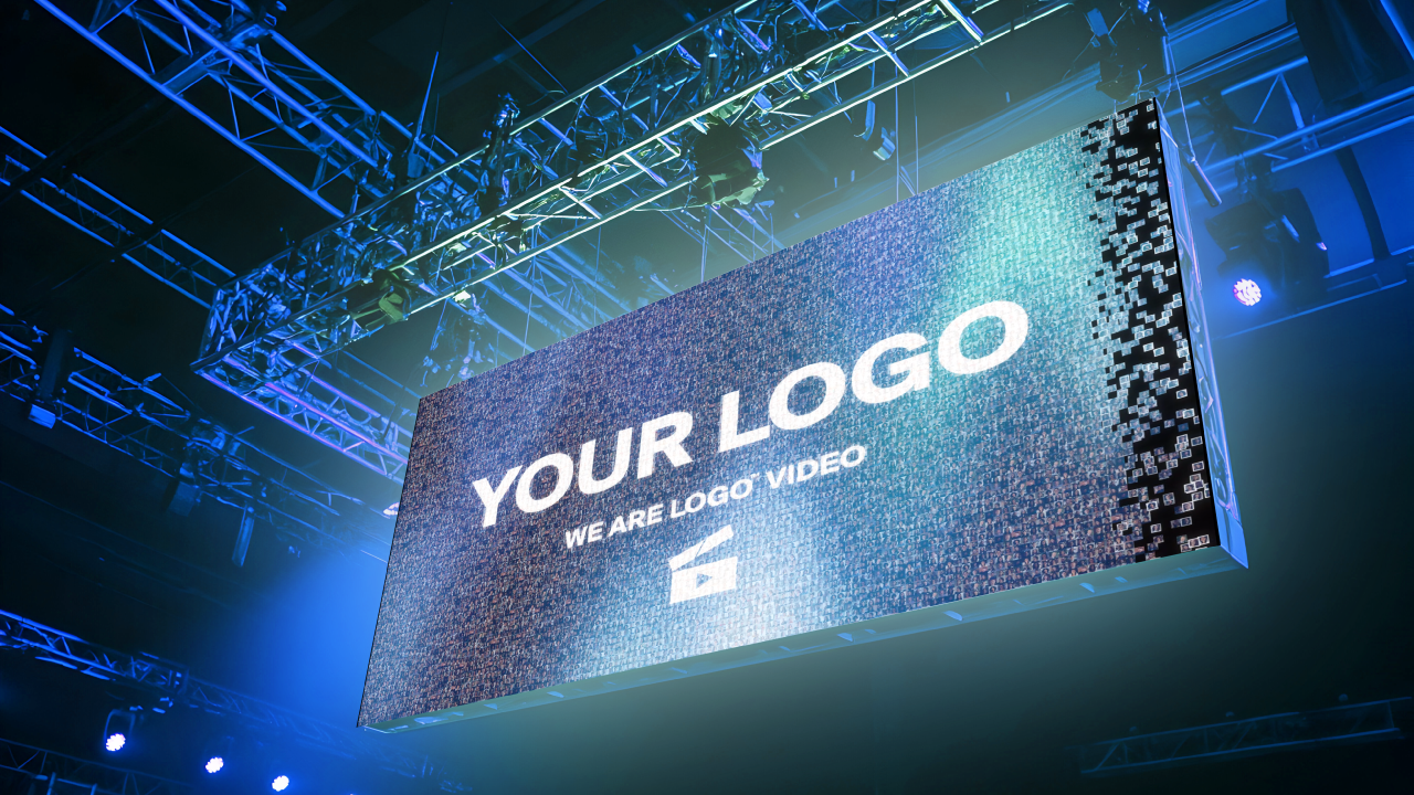 Video broadcast of a photo mosaic on a led wall during an event