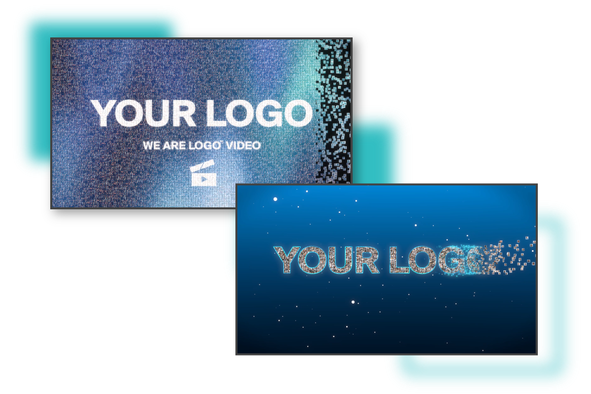 Two graphic options for creating the logo as a photo mosaic