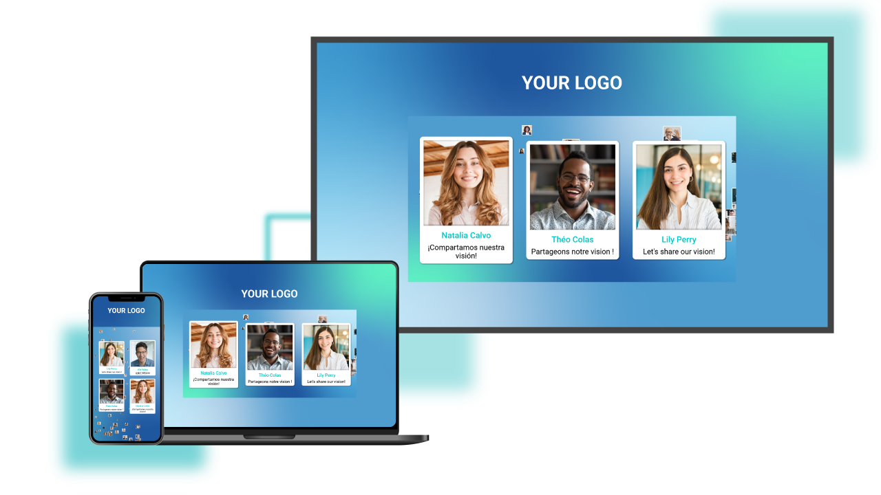 Online Diashow A-Blok auf Laptop, Tablet und Handy zur Aktivierung Ihres Publikums