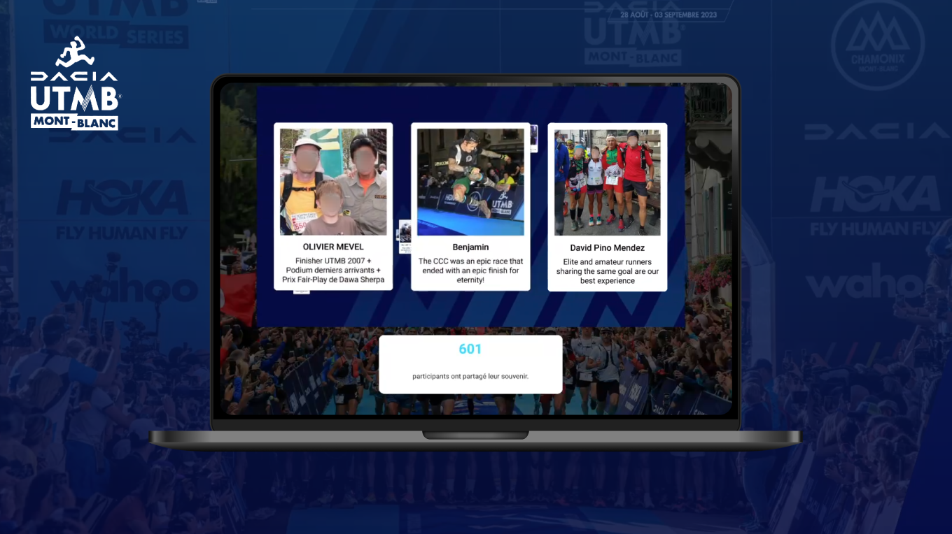 Online-Diashow für die Website des UTMB zum 20-jährigen Jubiläum der Marke.