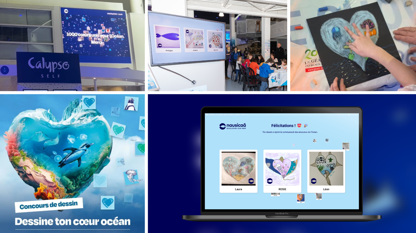 Online photo slideshow for the Draw Your Ocean Heart competition at the Nausicaá National Marine Center