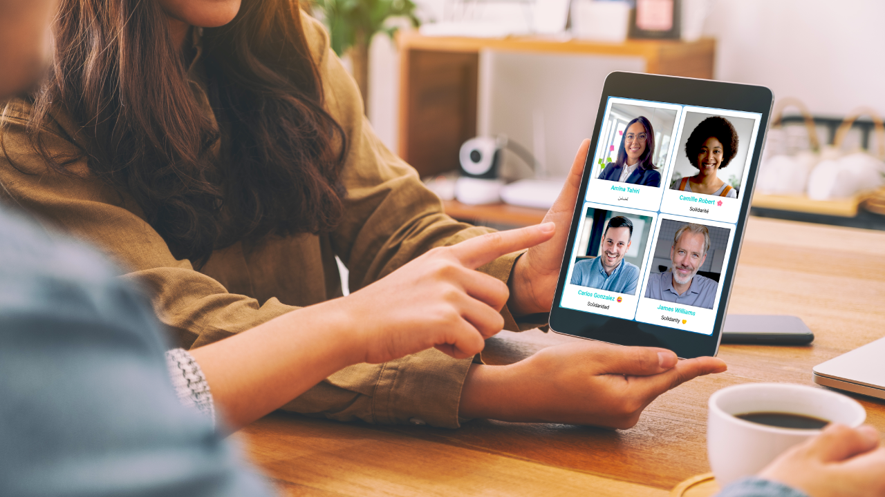 Online slideshow shown on an iPad tablet