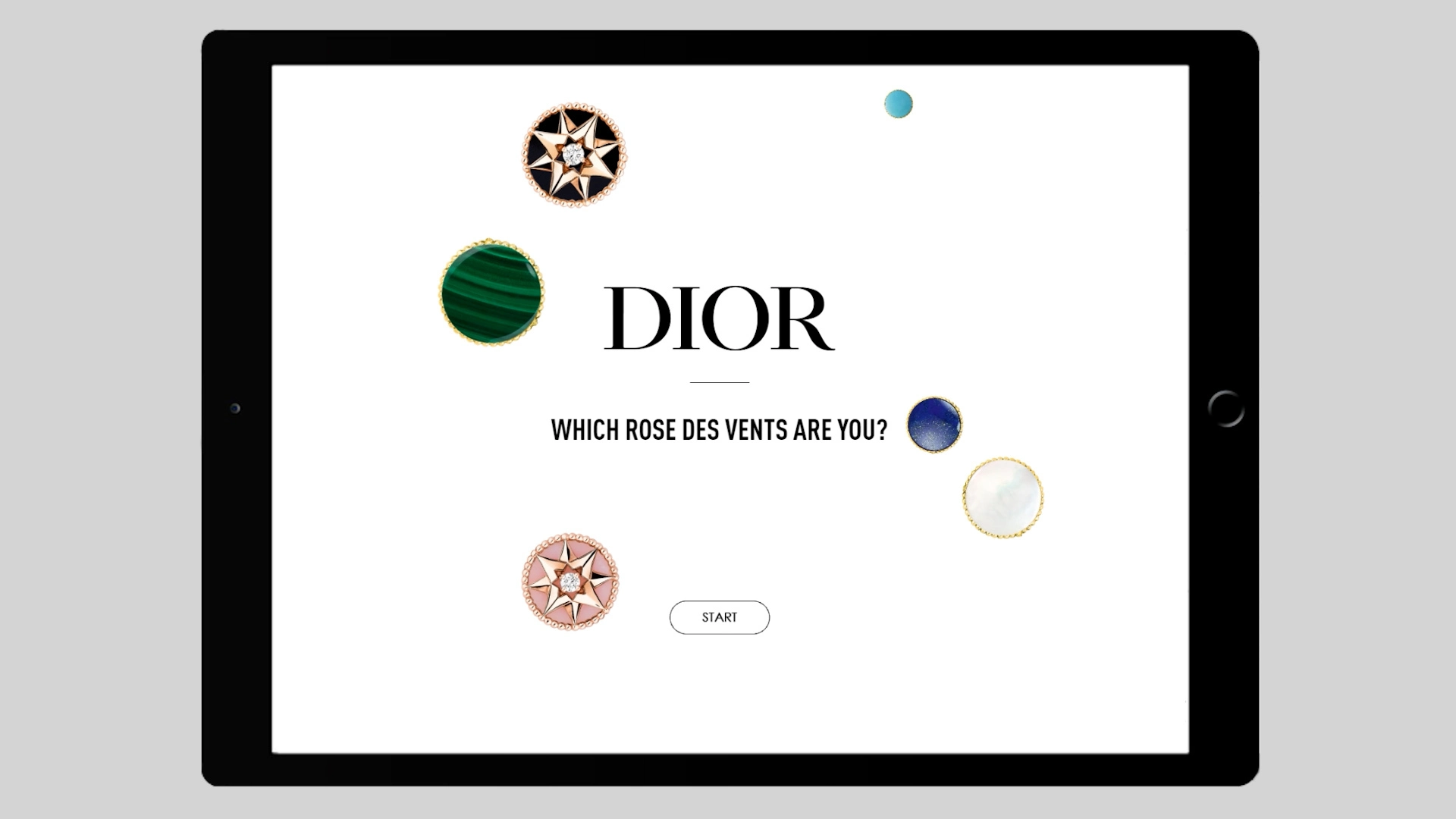 Digitales Retail-Erlebnis "Welche Rose Des Vents sind Sie?" in einer Christian Dior-Boutique.