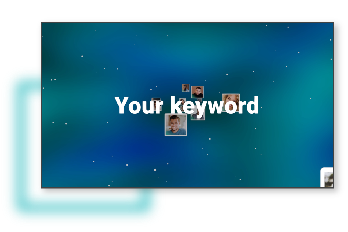 Display of keywords in the mosaic photo loop