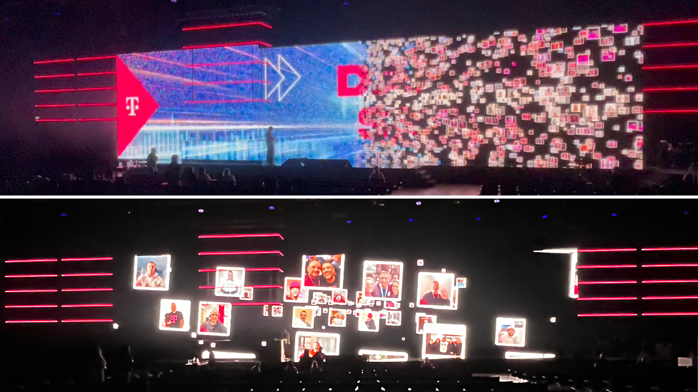 Diffusion de la vidéo d’une mosaïque photo pour l’événement Kickoff Days de Telekom