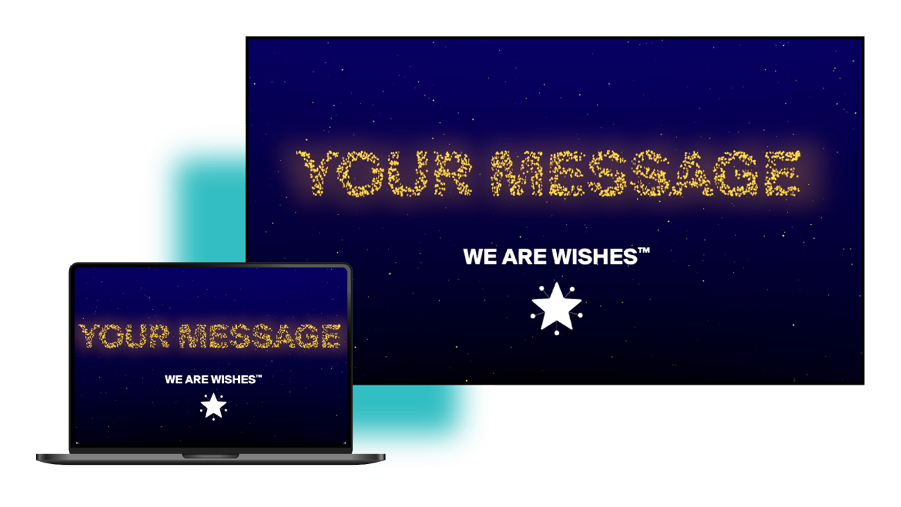 A-BLOK's digital experience of animated wishes displayed on computer and screen